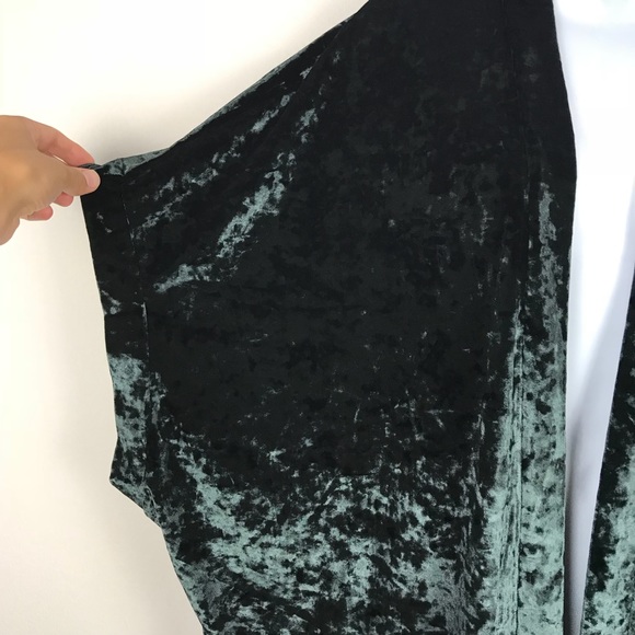 NWT Victorias Secret Black Velvet Kimono Open Robe - Picture 5 of 8